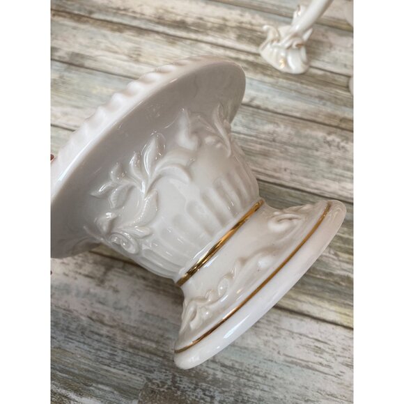 Lenox Set of 4 – Candle Holder, Bud Vase, Dolphin & Trinket Box – 1990s Decor Iv - Picture 4 of 15